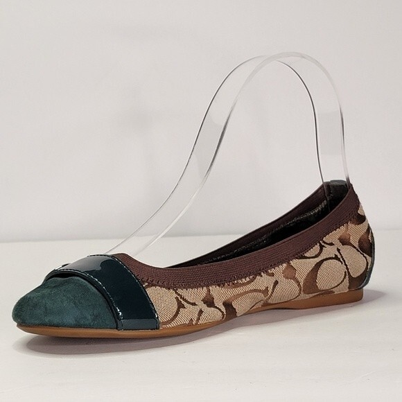 Coach Green/Brown Chelsey Ballet Flats - Picture 2 of 6